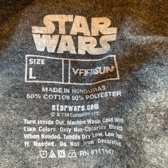 Star Wars Gray Short Sleeve Tee Front Graphic GIVE ME SOME SPACE T-Shirt Size Lg - Picture 3 of 5
